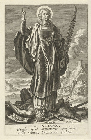 Saint Juliana, Theodoor Galle, 1581 - 1633 Canvas Print