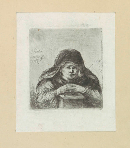 Woman above a stove, Jan Chalon, 1802 Canvas Print