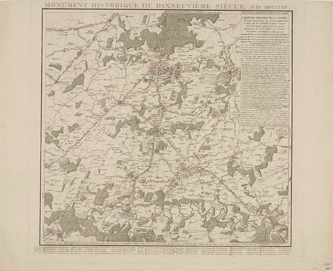 Map of the battles at and around Waterloo, 1815, Philippe Joseph Maillart, 1815 Canvas Print