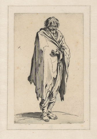 Beggar holding up his hand, Jacques Callot, 1622 - 1623 Canvas Print