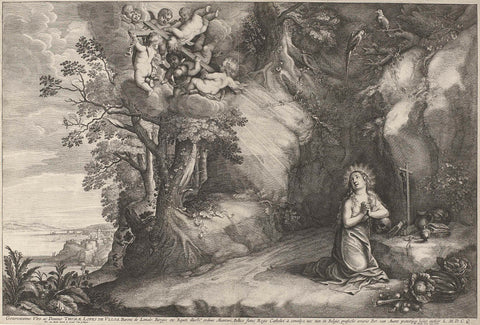 Boetvaardige Maria Magdalena, Wenceslaus Hollar, 1644 - 1652 Canvas Print