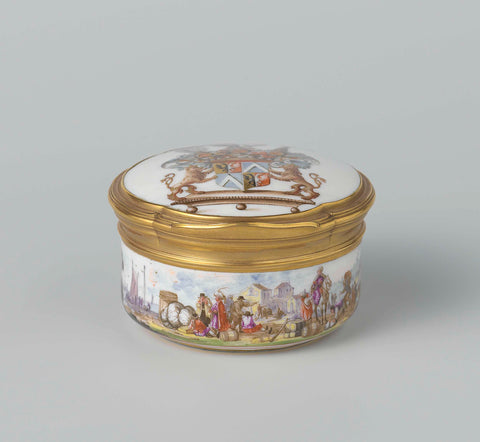 Snuffbox with the arms of Count Heinrich von Brühl, Meissener Porzellan Manufaktur, 1737 Canvas Print