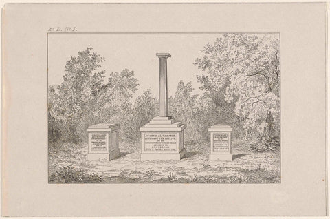 Funerary monuments for Klinkhamer, Kreijenburg and Hartz, 1830, anonymous, 1838 - 1840 Canvas Print