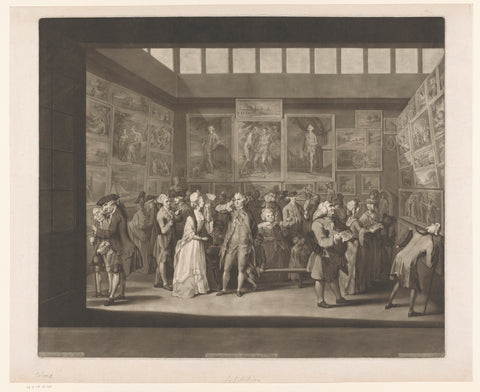 Painting exhibition at the Royal Academy, 1771, Richard Earlom, 1772 Canvas Print