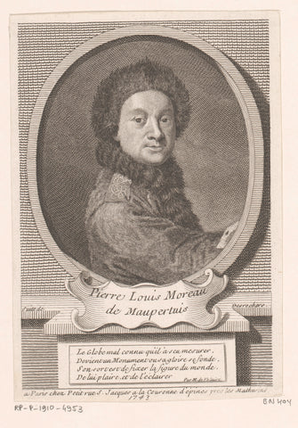 Portrait of Pierre Louis Maupertuis, Etienne Desrochers, 1743 Canvas Print