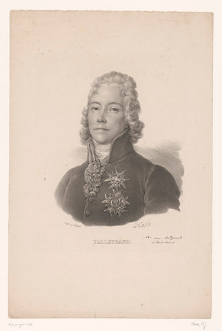 Portrait of Charles-Maurice de Talleyrand, Henri Joseph Hesse, 1823 Canvas Print