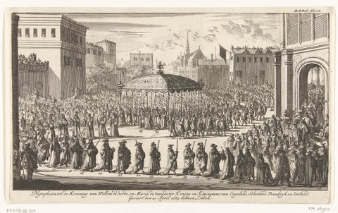 Coronation procession of William III, 1689, Jan Luyken, 1689 Canvas Print