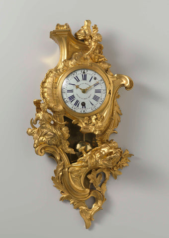 Cartel clock, Jacques Caffieri, c. 1741 Canvas Print