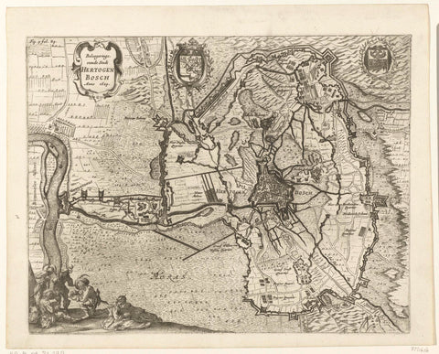 Map of the Siege of Den Bosch by Frederik Hendrik, 1629, anonymous, 1651 - 1652 Canvas Print