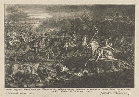 Battle of Wouw, 1747, Antoine Benoist, 1771 Canvas Print