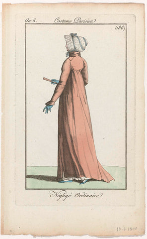 Journal des Dames et des Modes, Costume Parisien, 10 January 1800, Year 8, (186) : Neglected Ordinary, anonymous, 1800 Canvas Print