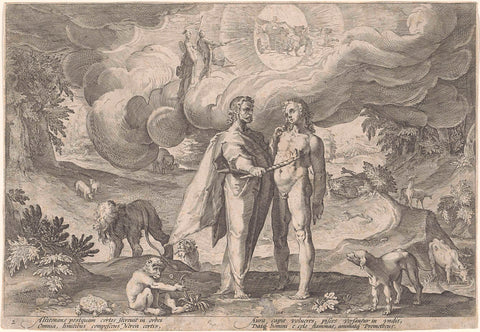 Prometheus creates the first man, Hendrick Goltzius (workshop of), 1589 Canvas Print