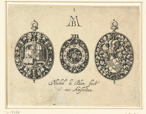 Two Watchcases and a Dial, Michiel le Blon, c. 1620 - c. 1626 Canvas Print