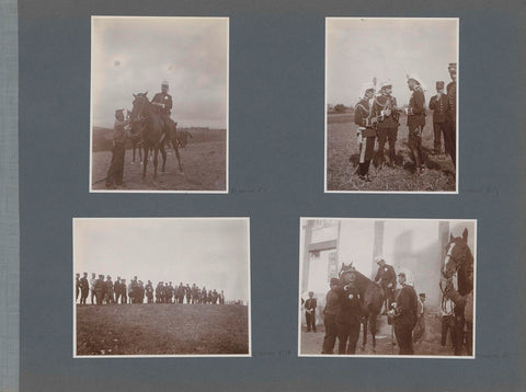 Soldiers at horses in France, one high soldier gives an indication, anonymous, 1902 Canvas Print