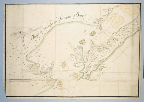 Map of Saldanha Bay and immediate surroundings, Robert Jacob Gordon (attributed to), c. 1784 Canvas Print