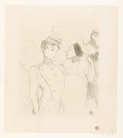 Portret van actrices Marcelle Lender en Eve Lavallière in een revue in het Théâtre des Variétés, Henri de Toulouse-Lautrec, 1895 Canvas Print