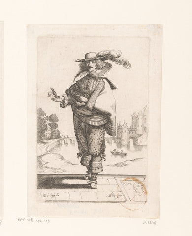 Widower, dressed according to French fashion of ca. 1630, Abraham Bosse, 1629 Canvas Print