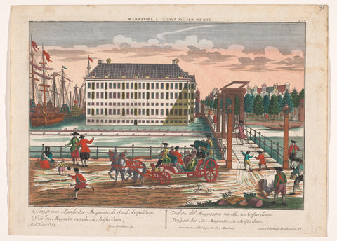 View of the Admiralty Warehouse in Amsterdam, Georg Balthasar Probst, 1742 - 1801 Canvas Print