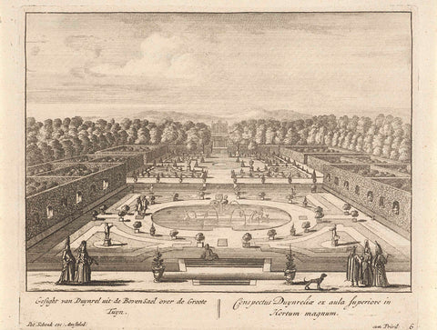 View of the garden of duinrell country estate, anonymous, 1675 - 1711 Canvas Print