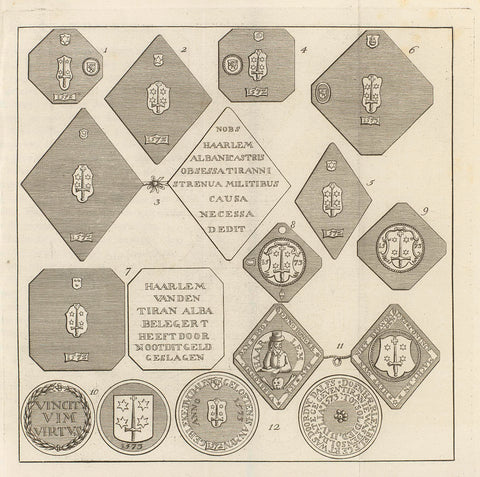 Noodmunten minted during the siege of Haarlem, 1572-1573, anonymous, 1806 - 1808 Canvas Print