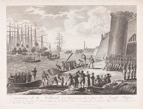 Retreat of the Russian army from Den Helder, 1799, Pierre Adrien Le Beau, 1799 - 1801 Canvas Print