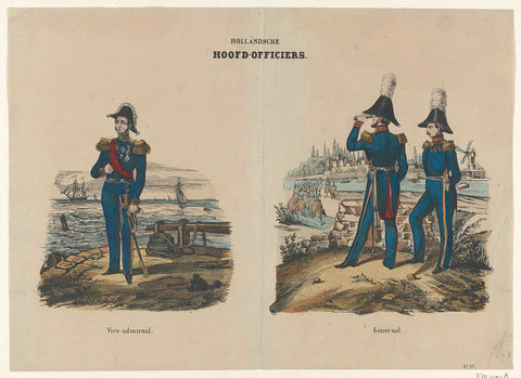 Uniforms of Chief Officers, c. 1845, anonymous, 1840 - 1850 Canvas Print