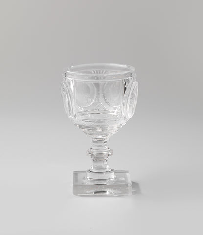 Chalice glass on square base, with the inscription: Citadelle d'Anvers 15 Avril 1831, Val Saint Lambert (attributed to), 1831 Canvas Print