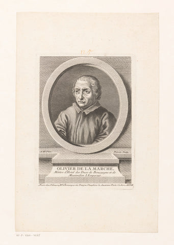 Portrait of Olivier de La Marche, Pierre François Basan, 1733–1756 Canvas Print