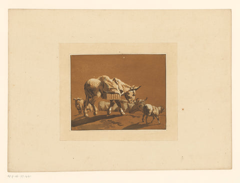 Landscape with cattle, Maria Catharina Prestel, 1783 Canvas Print