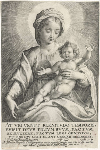 Mary with the Christ Child on Her Lap, Crispijn van de Passe (I), 1602 Canvas Print