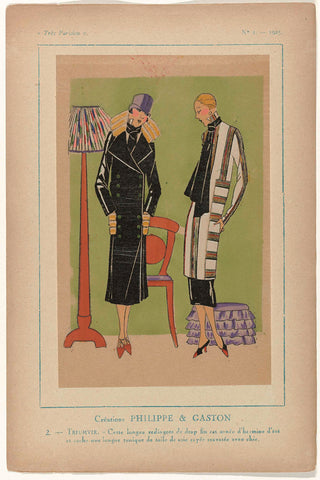 Très Parisien, 1925, No. 1, Pl. 2.- : CREATIONS PHILIPPE & GASTON - TRIUMVIR., G-P. Joumard, 1925 Canvas Print