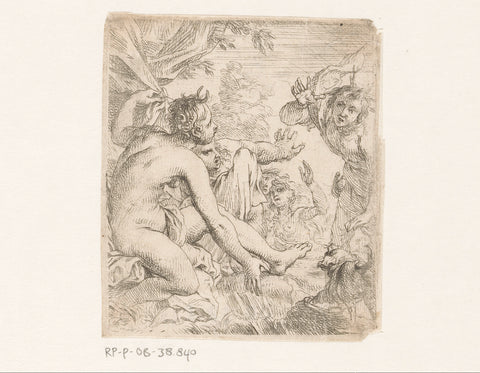 Diana en Actaeon, anonymous, 1550 - 1649 Canvas Print