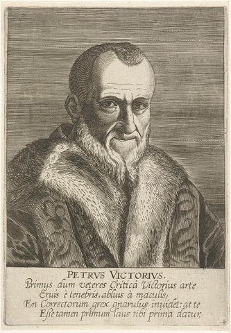 Portrait of Pietro Vettori, Philips Galle, 1587 - 1606 Canvas Print