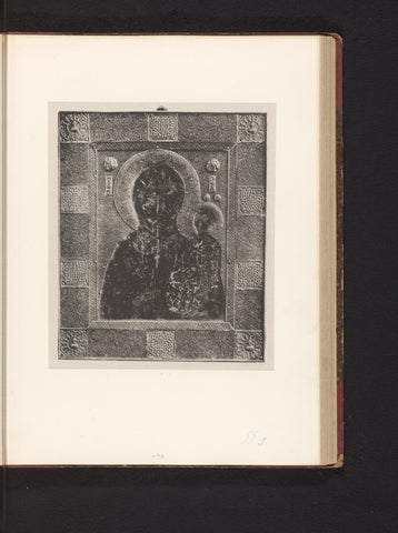 Byzantijns reliëf van Maria met kind uit de Sint-Pauluskathedraal in Luik, opgesteld op een tentoonstelling over religieuze objecten uit de middeleeuwen en renaissance in 1864 in Mechelen, Joseph Maes, 1864 - in or before 1866 Canvas Print