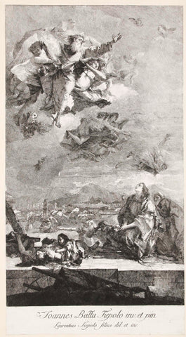 St Thecla Praying for the Plague-stricken, Lorenzo Baldissera Tiepolo, 1759 - 1776 Canvas Print