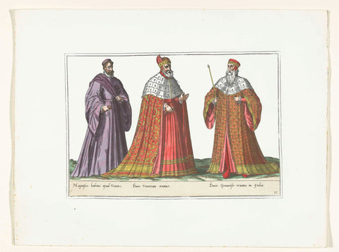 Three men dressed according to Italian fashion, c. 1580, anonymous, 1872 - 1875 Canvas Print