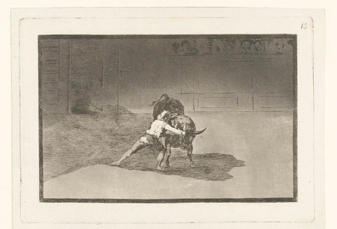 Martincho in battle with a bull, Francisco de Goya, 1811 - 1816 Canvas Print