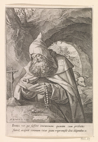 Saint Anthony, Raphaël Sadeler (I), 1570 - 1632 Canvas Print