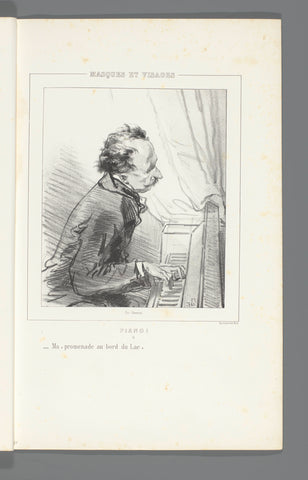 Pianist, Paul Gavarni, 1853 Canvas Print