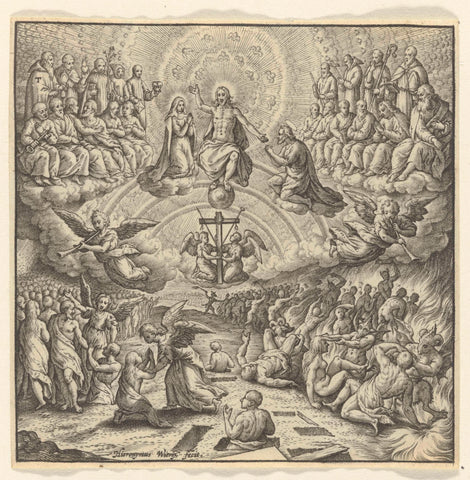 Last Judgment, Hieronymus Wierix, 1563 - before 1619 Canvas Print