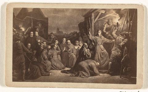 The last moments of the martyrs of Gorkum, 1572, anonymous, 1875 - 1899 Canvas Print