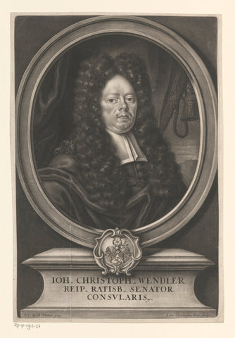 Portret van Johann Christoph Wendler, Elias Christopf Heiss, 1670 - 1715 Canvas Print