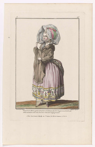 Gallerie des Modes et Costumes Français, 1779, V 125 : Polonoise de taffetas (...), Etienne Claude Voysard, 1779 Canvas Print