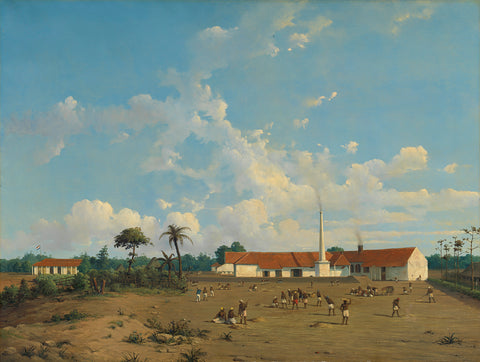 The Kemanglen Sugar Factory near Tegal (or Tagal), Java, Abraham Salm, 1870 - 1875 Canvas Print