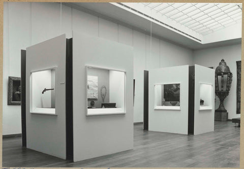 Room seen to the northeast with paintings, objects in display cases and a ship's lantern, 1964 Canvas Print