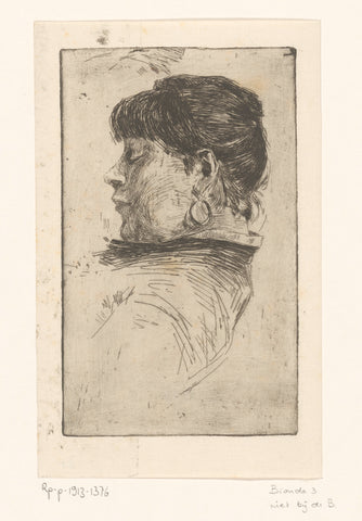 Vrouw en profil, Willem de Zwart, c. 1884 - c. 1885 Canvas Print