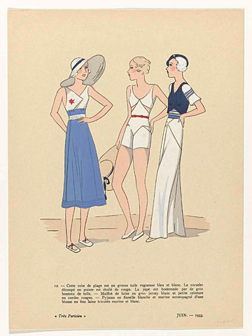 Très Parisien, June 1933, No. 12 : This dress of plag (...), anonymous, 1933 Canvas Print