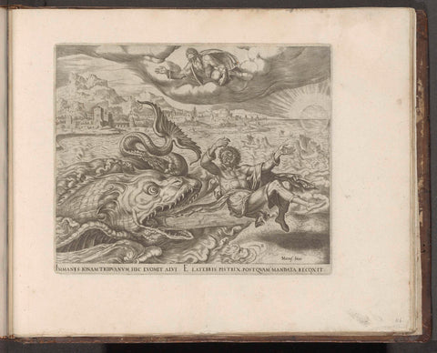 The Fish Spits Jonah Out on the Land, Philip Galle, 1579 Canvas Print