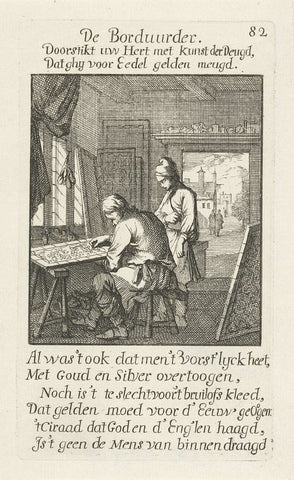 Embroiderer, Caspar Luyken, 1694 Canvas Print