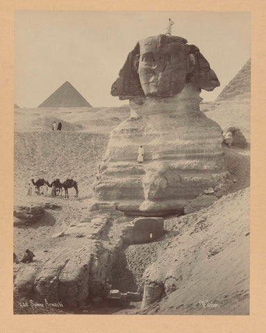 The sphinx of Giza with the third pyramid, Pascal Sébah, c. 1888 - c. 1898 Canvas Print